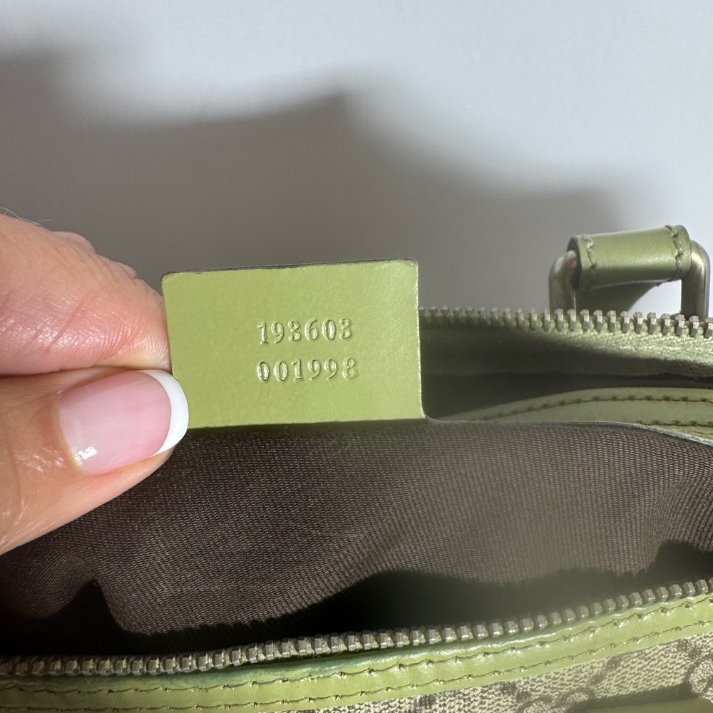 Gucci Beige and Green Monogram Boston Joy Bag - Picture 11 of 16